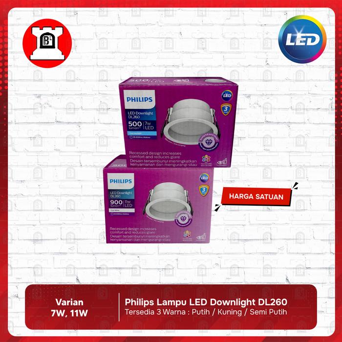 Promo All Varian Lampu Philips Downlight DL260 7W / 11W / LED Plafon ...