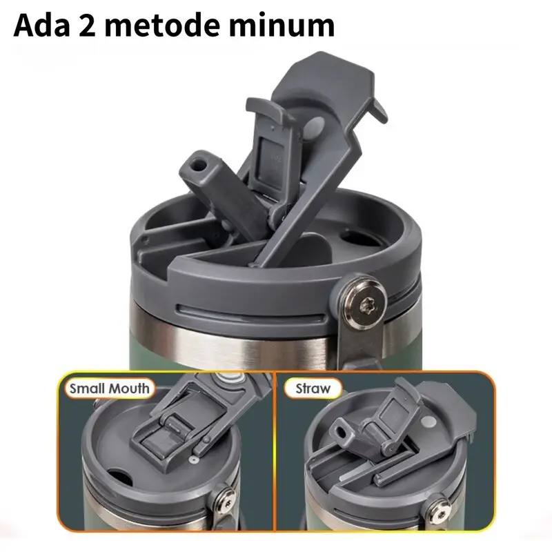 TYESO Tumbler [FREE SIKAT & STIKER 3D] ORI 100% Mug Coffee 2in1 VacuumInsulated DoubleWall TahanPanasDingin SUS304FoodgradeBPAFREE. Botol Termos StainlessSteel 2