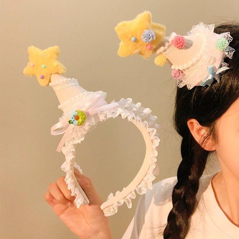 Product Introduction of Birthday party photo headband cute star hat headband Lolita cartoon hairpin hair accessory 0
