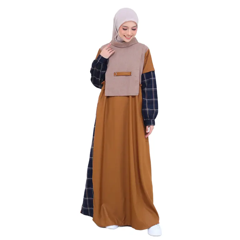 Lunangoofficial - Gamis Terbaru Katun Flanel Wanita Muslimah Dewasa Remaja Kekinian LG 856 Abu Cream Formal Panjang Muda Mustard Variasi Rempel Dress Syari 0
