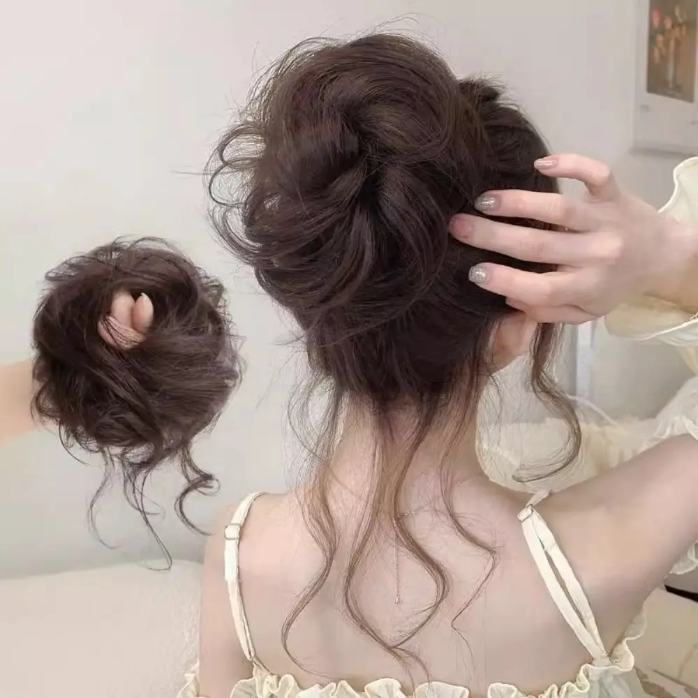 Tóc Giả Kẹp Tóc, Cindie, Phong Cách Hàn Quốc, Bóng Bông Hoa Kẹp Lấy Búi Tóc Giả Đuôi Ngựa Nữ Lười Biếng Mô Phỏng, Tóc Nối Tua Rua Xoăn Dài, Phụ Kiện Thời Trang, Được Vận Chuyển Từ Việt Nam