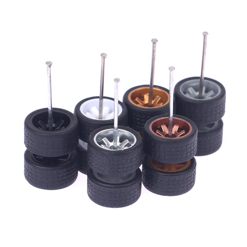 1: 64 set roda kereta untuk Hotwheels, tayar getah dengan gandar ...