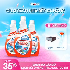 Chai Sạch Đa Năng CleanZ 450ml - Loại bỏ dầu mỡ, vết ố vàng, bụi bẩn và vết bám cháy, Thơm Mùi Chanh Dịu Nhẹ