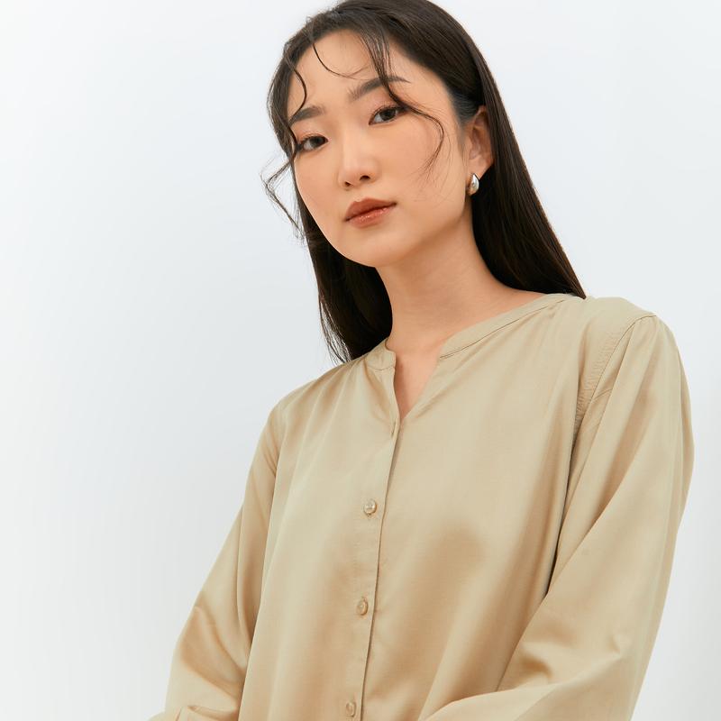 Geela Official - Zendaya Khaki Blouse (G.13106) - Blouse Wanita 1