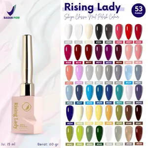 BPOM Rising Lady Shiya Classic Nail Gel Polish Colour 53 Warna/15ml/Jelly/Transparan/Nail art Fungsi Gel/Warna Kutek/Kutek Jelly/Lengkap Fungsi topcoat/Basecoat/Matte/Gel UV LED Nail art