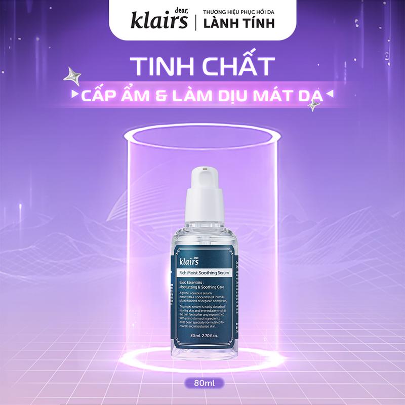  Tinh chất dưỡng da Dear Klairs Rich Moist Soothing Serum hỗ trợ cấp ẩm và làm dịu mát da 80ml 