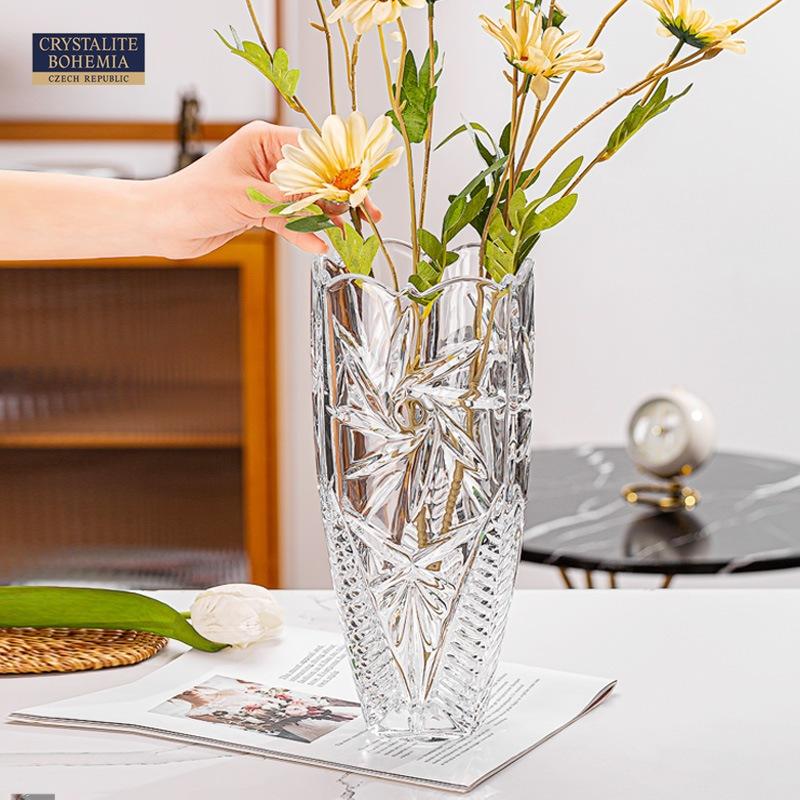 Lọ Hoa Bầu Lớn 24 cm - Bình bông thủy tinh (họa tiết ngẫu nhiên) cắm hoa, cây cảnh siêu đẹp cho phòng khách, làm việc sang trọng