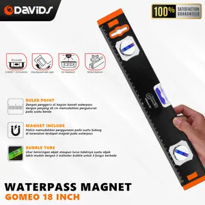 Waterpass Magnet Abs Tebal Aluminium Anti Pecah 18 24 Inch