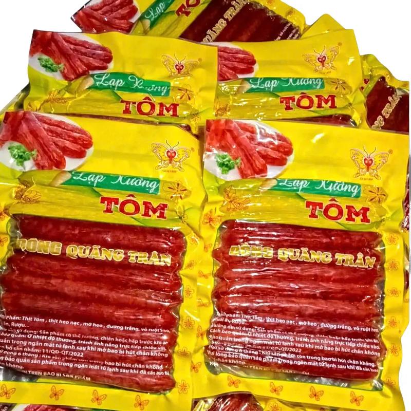 Lạp Xưởng TÔM 2Kg { 4Túi ĐÔNG QUÃNG TRÂN} Đặc Sản Sóc Trăng Food 0