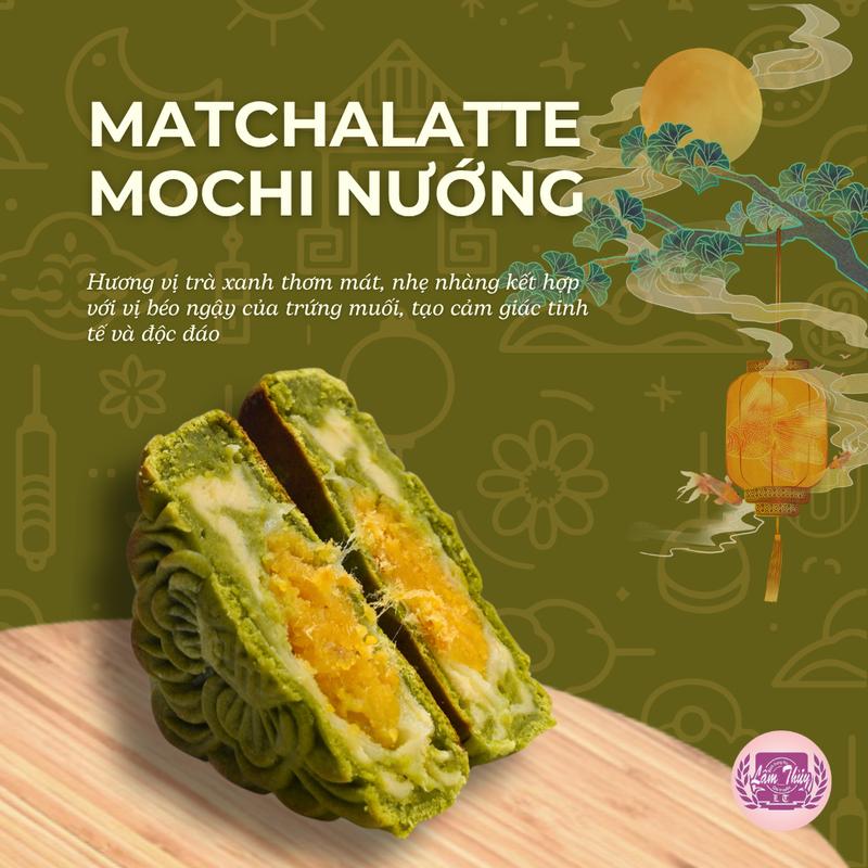 Bánh trung thu Lâm Thủy matcha - cacao mochi nướng trứng ruốc 160gr