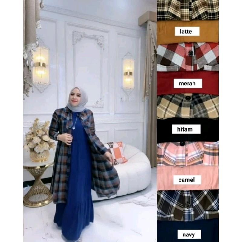 Set Baju Muslim 2 In 1 Gamis Outer Flanel Twill 4