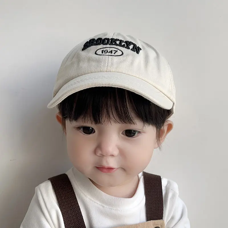 Mũ Mỏ Vịt Cho Em Bé Thời Trang, Chất Liệu Cotton Trơn, Mũ Bóng Chày Trẻ Em, Thích Hợp Cho Bé Trai Và Bé Gái Từ 1-4 Tuổi, Có Tấm Che Nắng, Thêu, Mũ Lưỡi Trai Trẻ Em 1