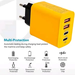 Kepala Charger 120W Super Cepat! USB-C + USB-A, Isi 4 Perangkat Sekaligus, GaN Tech, Aman & Praktis Adaptor Fast Charging Batok