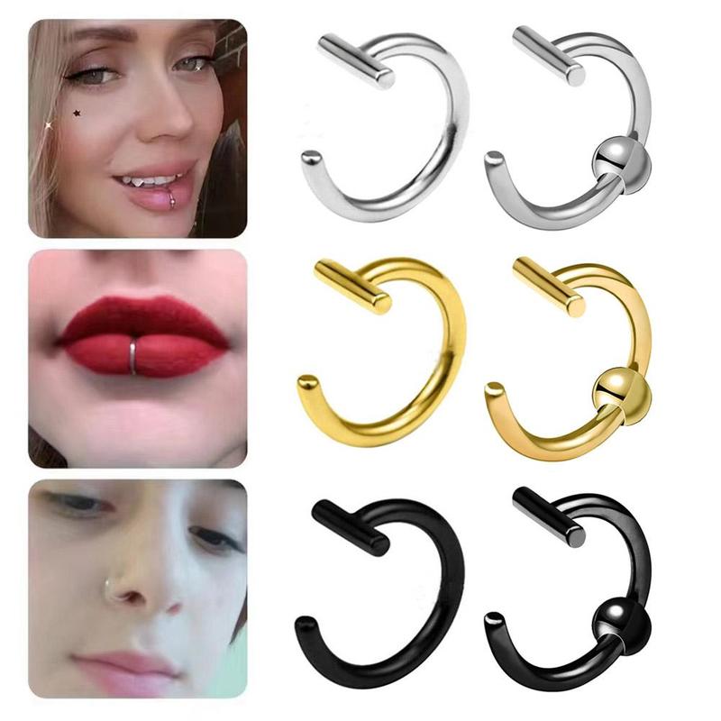 Product Introduction of Lip Ring Magnet Fake Piercing Lip Ring Fake Piercing Lip Clip Fashion For Women Men U2M7 33