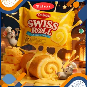 18g*14pcs 18pcs 22pcs Dalezz Swiss Roll Rasa Keju Isi Krim Bolu Gulung Enak dan Lezat