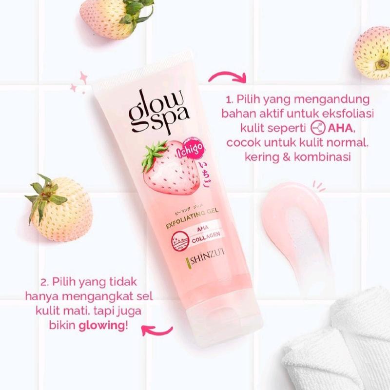 [BUY1 GET1] Shinzui Glow Spa Exfoliating Gel 130 ml | Cica / Ichigo / Honey | Mengangkat Sel Kulit Mati 6