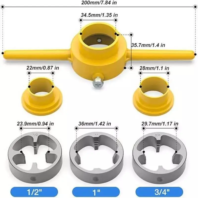 COD Mata Snai 1/2" 3/4" 1" Alat Senai Pipa PVC Pipe Threader Pipe Thread Maker 8
