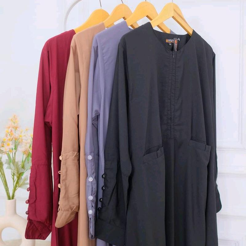 Khadijjah Set Syar'i / Gamis Khadijah Set Khimar Wolfis / Gamis Set Khimar Polos Bahan Wolfis Premium 4