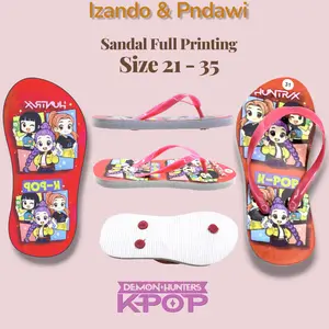 Izandokids Sandal Jepit Anak KPOP Huntrix Sandal Anak, Sandal Cewek, Sandal Lucu JELLY