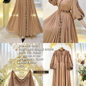 SHR New maxi dress bordir tangan balon COD