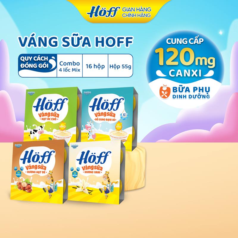 Combo Váng sữa Hoff MIX VỊ cho bé bổ sung chất béo, canxi, Vitamin, HMO, MFGM (4 LỐC - 16 HỘP)