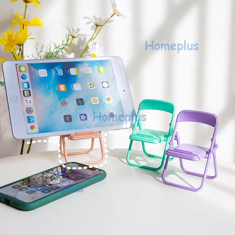 HomePlus Stand Kursi Macaron Holder Universal Dudukan Penyangga Handphone Model Bangku Mini Chair Folding Mobile Phone Stand Holder Hp Model Kursi 5