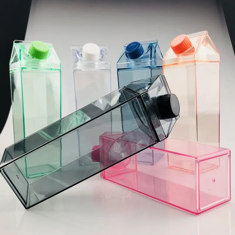 Bình Nước Carton Sữa, Dung Tích Lớn 500ml, Cầm Tay, Bình Nhựa, Thích Hợp Cho Trà, Nước Trái Cây, Trong Suốt, Lý Tưởng Cho Các Hoạt Động Ngoài Trời, Bình Sữa 5