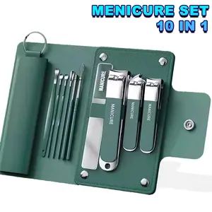 Gunting Kuku Set 10 in 1 Manicure Set Perawatan Kuku Dengan Pouch Terbaru ZJ-22