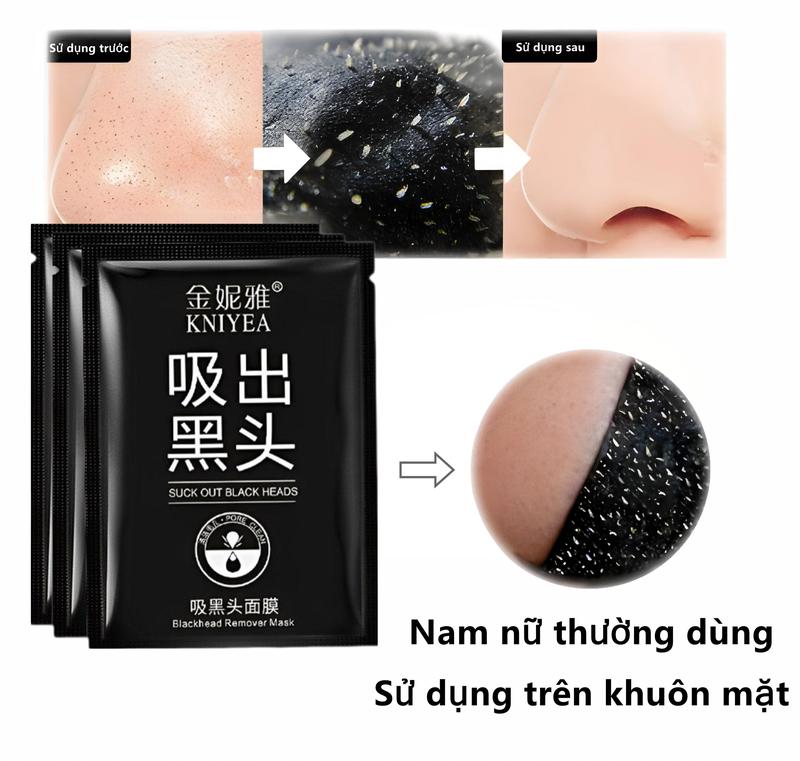 Mặt nạ lột mụn đầu đen mũi làm sạch Loại Bỏ Mụn Đầu Đe sâu thu nhỏ lỗ Thích Hợp Cho Mọi Loại Da một gói 6g Dễ mang theo