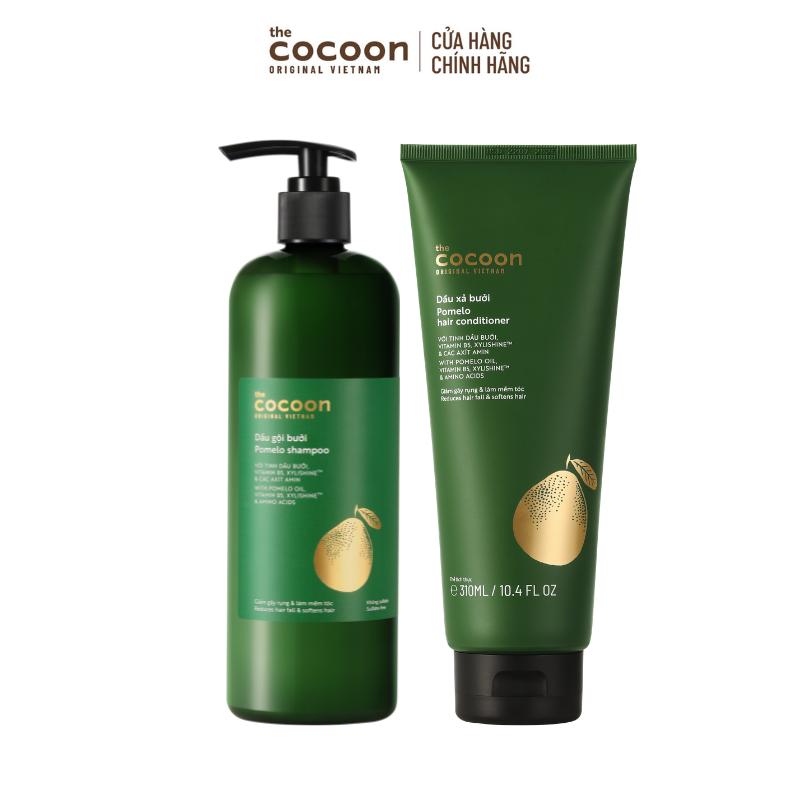 COMBO Bigsize - Dầu gội bưởi Cocoon giúp giảm gãy rụng và làm mềm tóc 500ml + Dầu xả bưởi 310ml