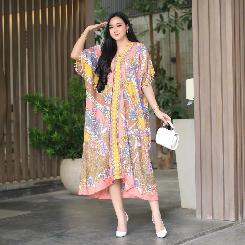 Kaftan Felicia Pom Pom Ld 140 Pj 115 Busui Friendly Rayon Premium by Jessa - Wanita