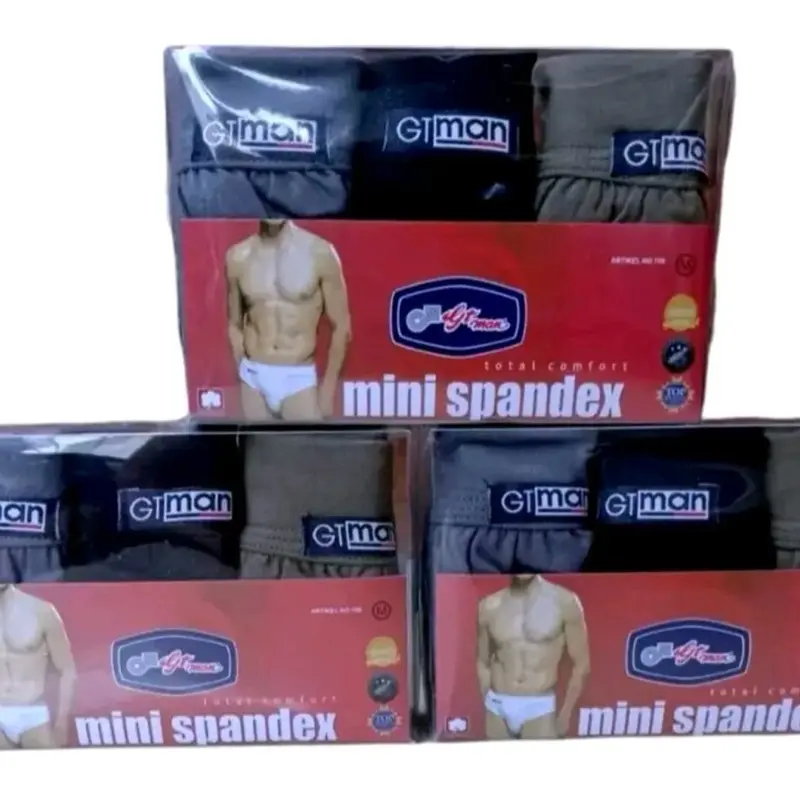 Satu Box isi 3 Pcs Celana Dalam Pria Gt Man Spandex Art 708 Katun Lembut