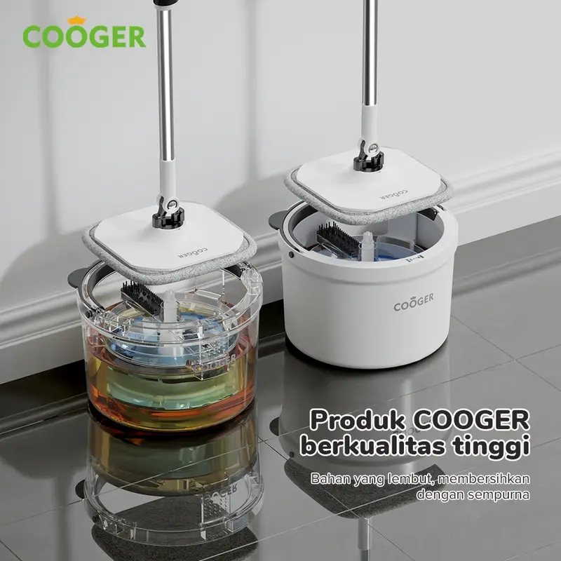 COOGER Electric Pel Panda Plus Dual Clean Mop Upgrade Spin Mop Upgrade Air Bersih Air Kotor Terpisah 4
