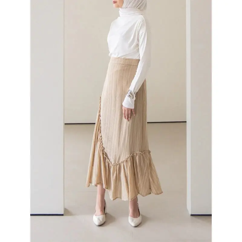 Fwdaily - Livia Skirt (Ruffle Skirt Maxi Wanita - Skirt Texture Wanita - Raya Collection - Koleksi Hari Raya Lebaran) 4