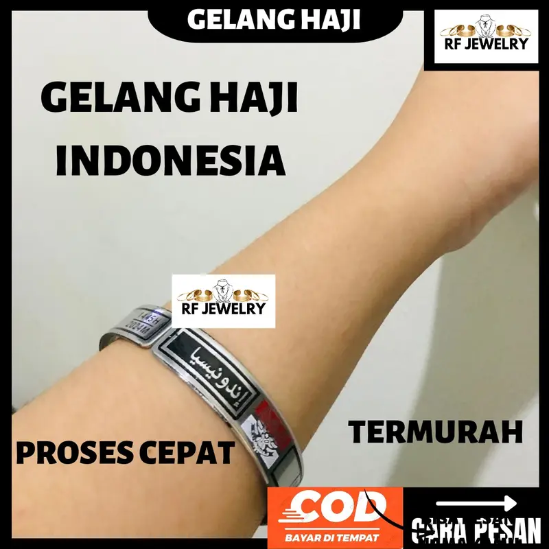 Gelang haji Custom nama Gelang Umroh bahan stenles Stainless Bracelets 3