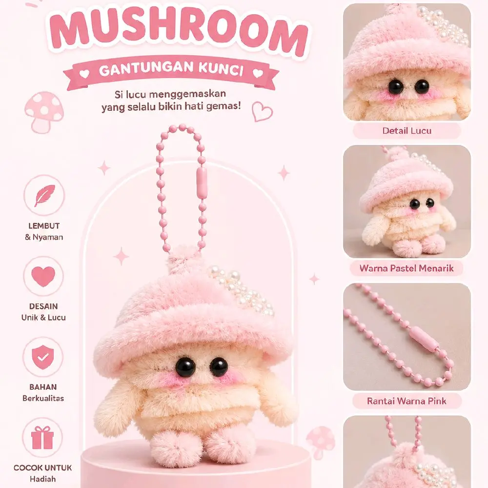 Gantungan Kunci Lembut Nyaman Desain Unik Lucu Bahan Berkualitas Warna Pastel Menarik Rantai Warna Pink Cocok untuk Hadiah