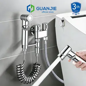 GUANJIE - SUS304 1 Set Jet Shower Kloset Jet Shower Kamar Mandi Semprotan Toilet Duduk Jet wasser Kloset Stainless Selang