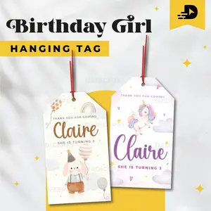 [ISI 30PCS] Hangtag Ulang Tahun Anak Perempuan / Hangtag Birthday Girl