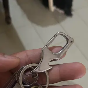 NL Gantungan Kunci Carabiner Mini Pembuka Tutup Botol EDC Silver Cantolan Kaitan Berkualitas Kokoh Tahan Lama Mobil Motor - K412