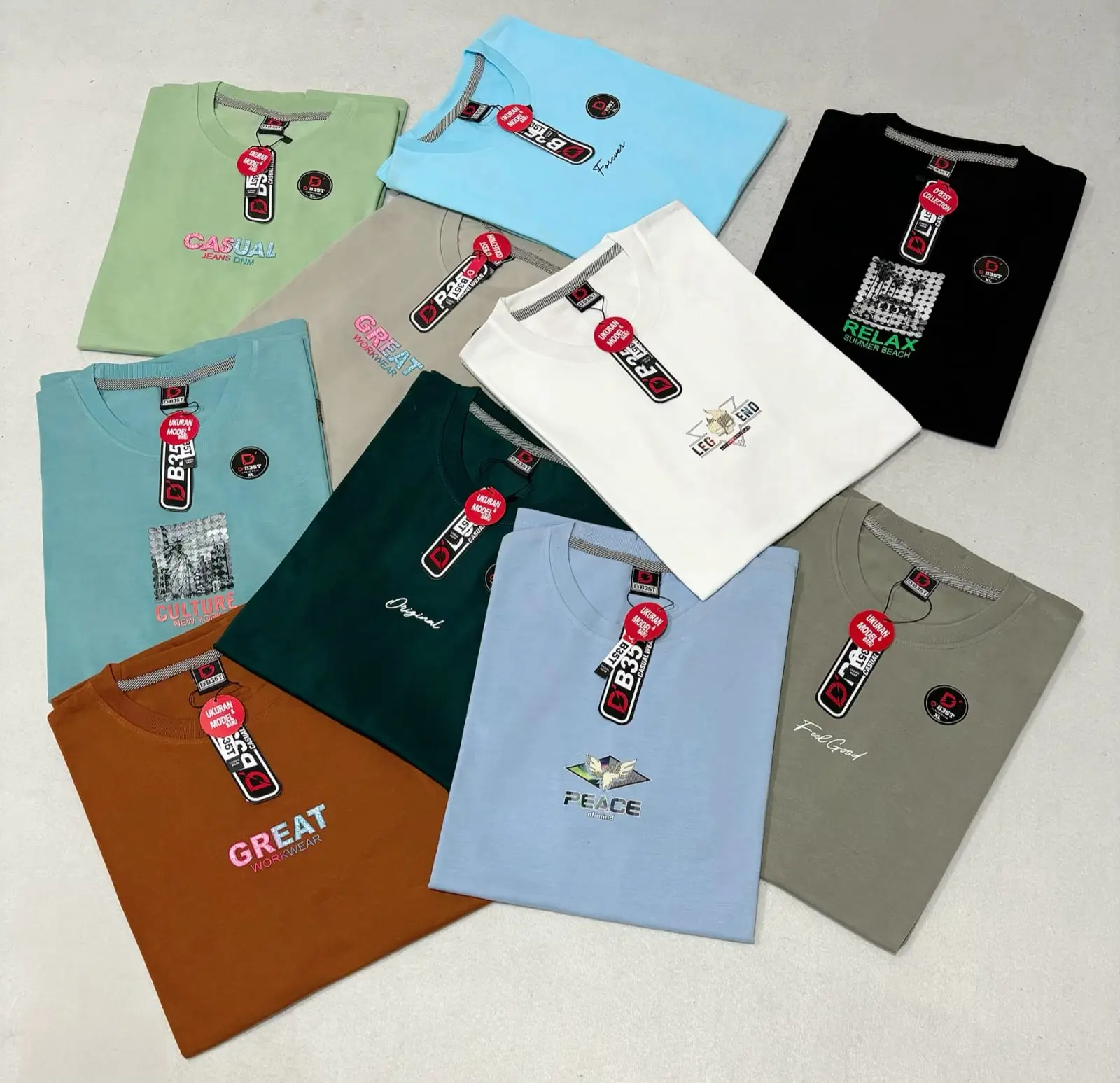 PAKET 4PCS D' b35T Kaos Br4nded Distro Pria-Wanita Size M-L-XL-XXL-XXXL semi Katun Branded Cowok Lembut Motif Sablon Baju Keren Pendek Dewasa Atasan Kerah Oblong Polos Nyaman Remaja jalan xxl t-shirt