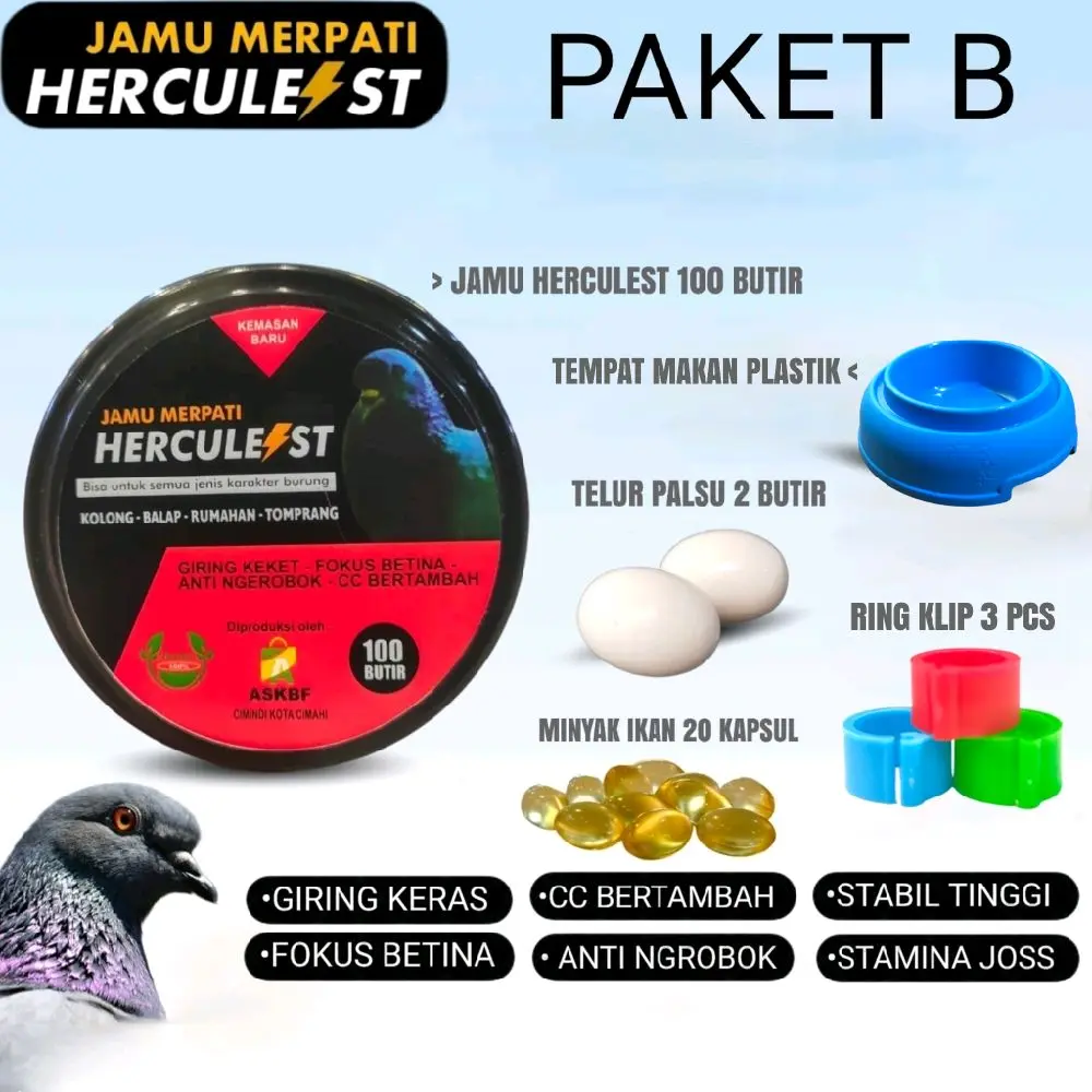 Jamu Merpati Herculest 100 butir Jamu Giring Jamu Stamina Merpati Stabil tinggi