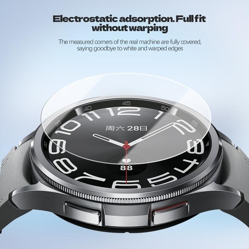 Product Introduction of Tempered Glass for Samsung Galaxy Watch 7 Ultra/Watch 7 6 5 4 40mm 44mm 47mm HD Screen Protector Anti-Scratch Clear Protective Film 13