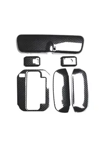 Stiker Mobil ABS Hitam Serat Karbon Pegangan Pintu Di Dalam Dekorasi