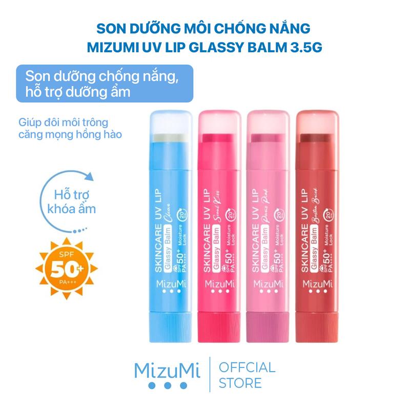   Funbeee  Son Dưỡng Môi Chống Nắng MizuMi Skincare UV Lip Glassy Balm 3.5g Hỗ Trợ Dưỡng Ẩm và Bảo Vệ Trước Tia UV 