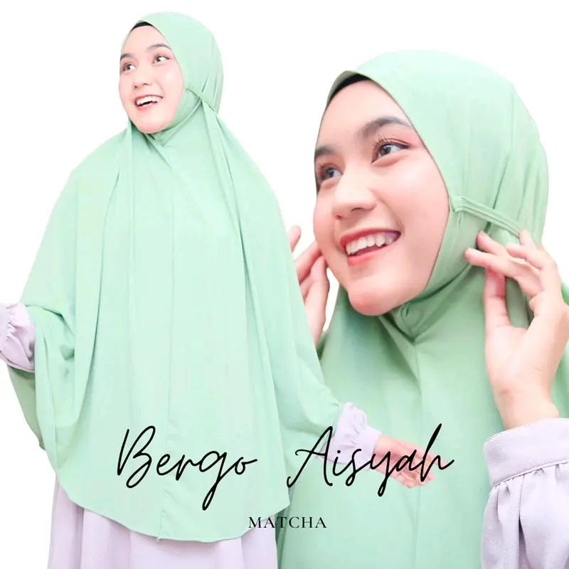 Jilbab Hijab Kerudung Muslim Bergo Khimar Instan Tali Aisyah Syari Jumbo Non Pet Jersey Premium Terbaru Lembut Panjang Nyaman