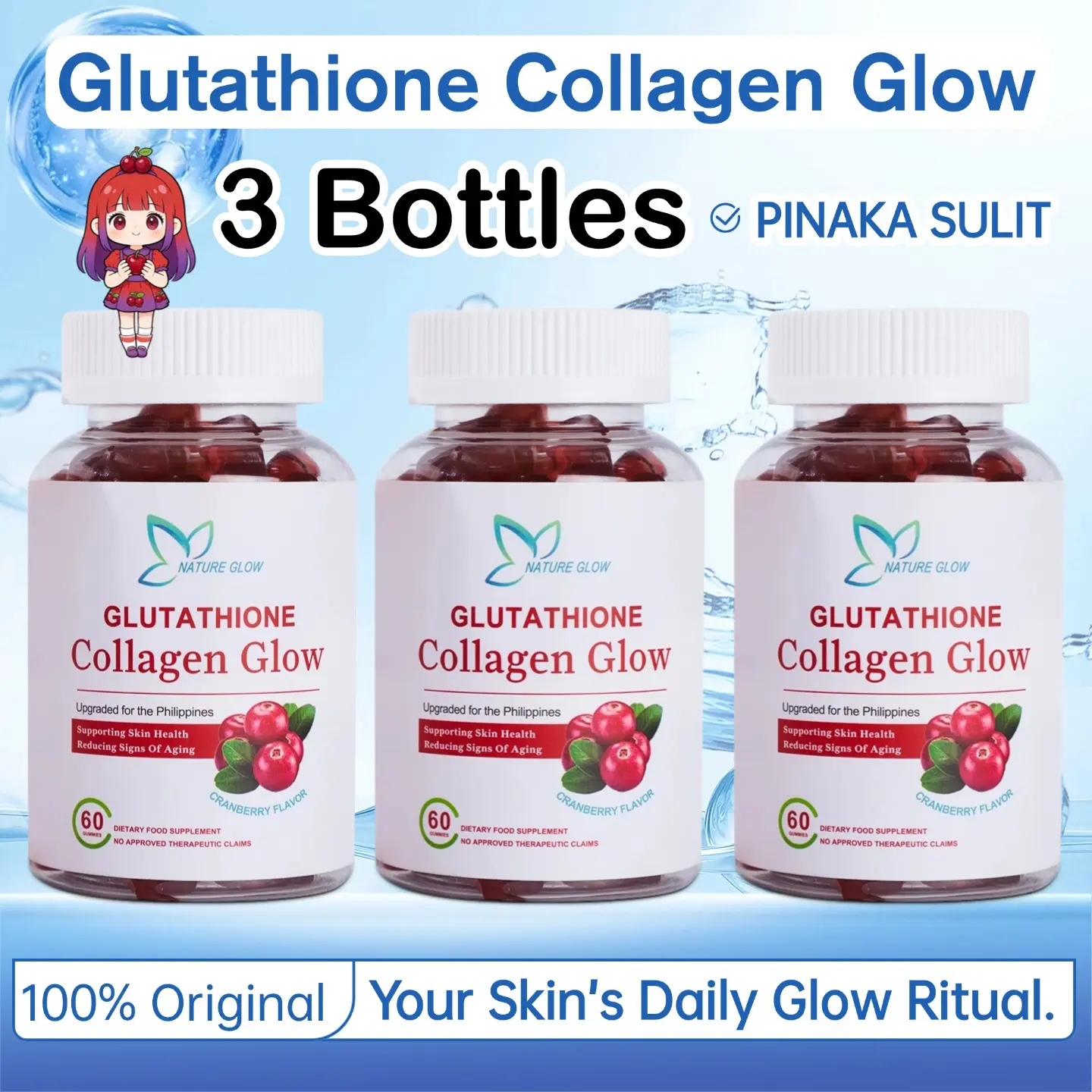 original glutathione collagen glow Nature Glow Glutathione Collagen GLOW Gummies | Whitening Body, Brightens  Skin Tone, Comfort Skin Repair, Enhanced Skin Glowing, Skin Beauty &  Overall Wellness Gummy