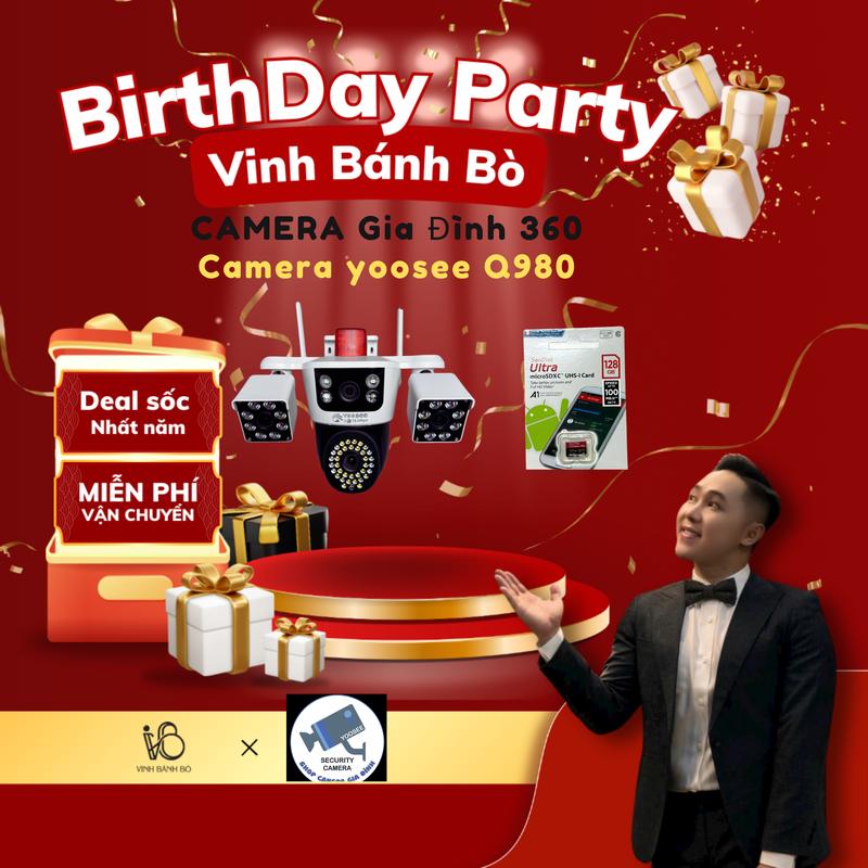    VINHBANHBO1  Camera Yoosee Q980D 4 Mắt 3 Khung Hình 20.0MPX   + Thẻ Nhớ 128gb 