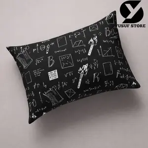 Yusufstore Sarung Bantal Motif Estetik Abstrak Daun 45x60 Sarung Bantal Motif Matematika Hitam