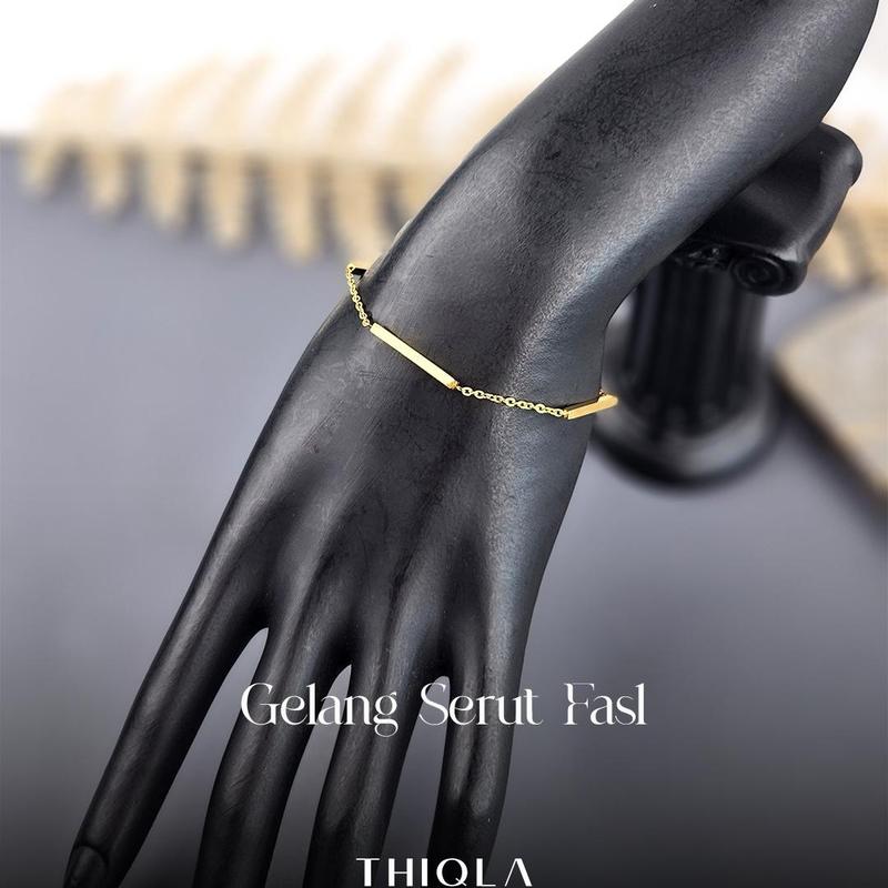 THIQLA - Gelang Serut Wanita FASL - Gelang Kecil Tipis Mirip Gelang Emas Model 2025 - Gelang Aurel Mirip Gelang Titanium Wanita Anti Karat 3