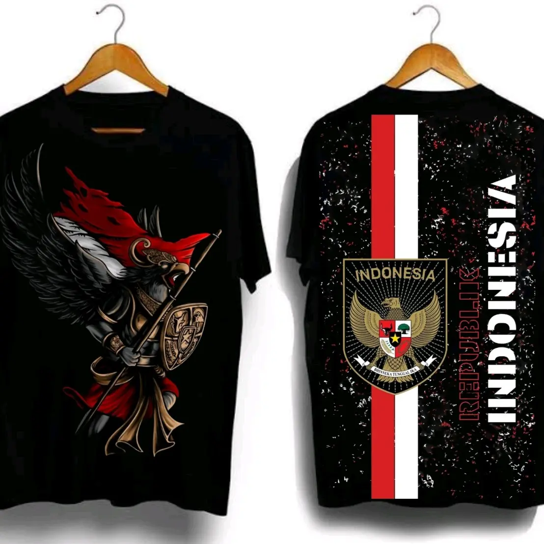 T-Shirt Kaos motif Indonesia - SemiKatun24's - Baju premium motif distro keren / Kaos Distro Hitam Sablon Pria